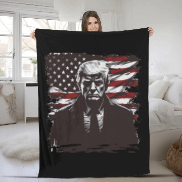 Discover Patriotic donald Trump–Bold & Gritty American Art Fleece Blankets