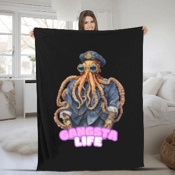 Discover Gangsta Life Octopus Fleece Blankets