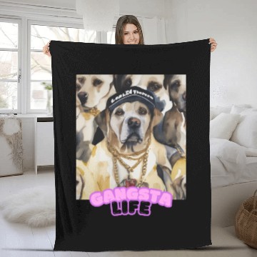 Discover Gangsta Life Labrador 5 Fleece Blankets