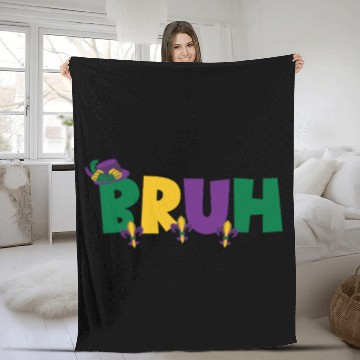 Discover Bruh Mardi Gras Teens Boys Kids Mardi Gras Bruhbru Fleece Blankets
