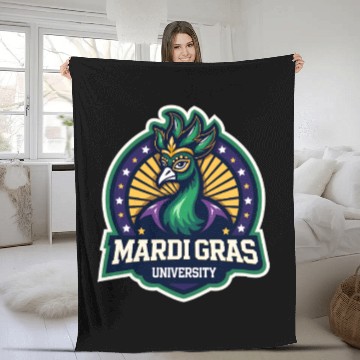 Discover Mardi Gras University Peacock Women's Mardi Gras Fleece Blankets