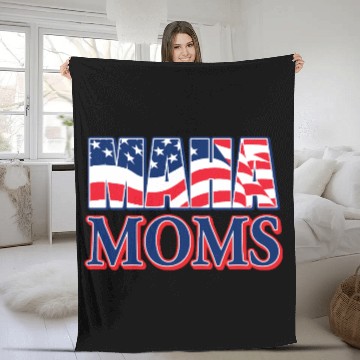 Discover Patriotic American Mom Pride Design Fleece Blankets