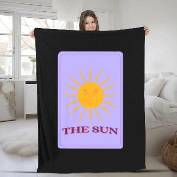 Discover The Sun, Aesthetic Tarot Cards Fleece Blankets