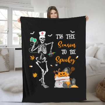 Discover Tis The Season To Be Spooky Nurse Fleece Blankets