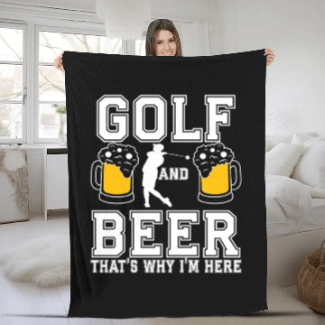 Discover Funny Golf and Beer Golfers and Beer Lovers Golf Fleece Blankets