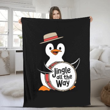 Discover Jingle All The Way Penguin Drummer Fun Holiday Fleece Blankets