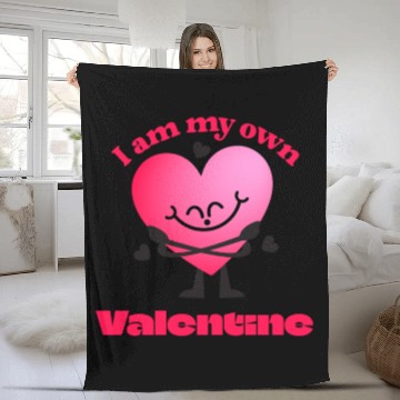 Discover I Am My Own Valentine - Funny Self-Love Fleece Blankets