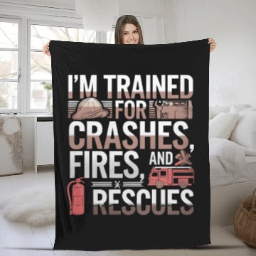 Discover Airport Firefighter Fire Rescue Fireman Firewoman Fleece Blankets