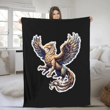 Discover Celestial Griffin Soars Fleece Blankets