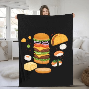 Discover Anatomy of a Taco Deconstructed Delight Fleece Blankets