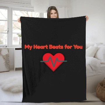 Discover My Heart Beats for You -Funny Doctor Valentine Fleece Blankets