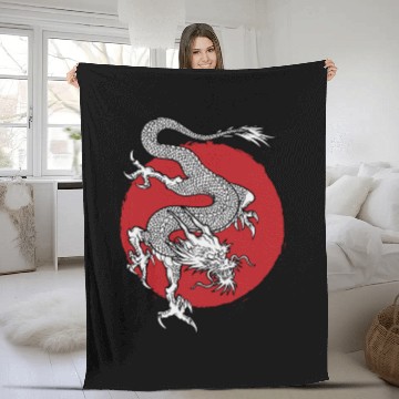 Discover Japanese Fantasy Dragon Fleece Blankets