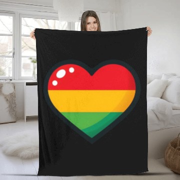 Discover A heart with one red one yellow Fleece Blankets