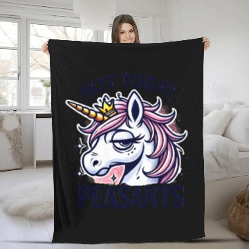 Discover Cute Pony – Cute and cheerful pony art funny Pony Fleece Blankets