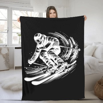 Discover Skiing With Impressive Dynamics In The Snow Fleece Blankets