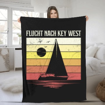 Discover Florida ESCAPE TO KEY-WEST Sailing Florida Fleece Blankets
