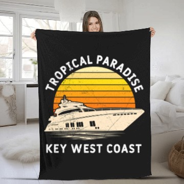 Discover Florida TROPICAL PARADISE KEY-WEST COAST Fleece Blankets
