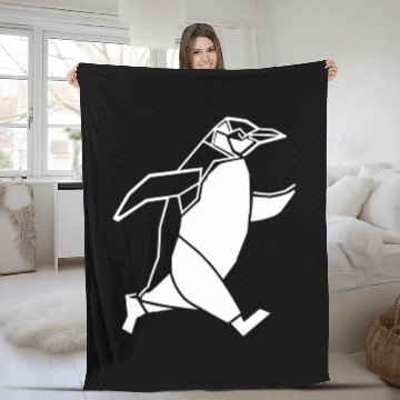 Discover Running Jogging Penguin Geometry Art Fleece Blankets