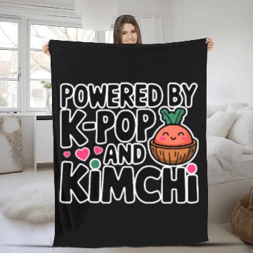 Discover Powered By K-Pop And Kimchi Fleece Blankets
