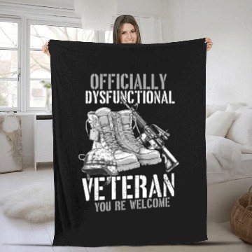 Discover Officially Dysfunctional Veteran You're Welcome Fleece Blankets