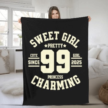 Discover Black And White A Sweet Girl With 99 Charming Fleece Blankets