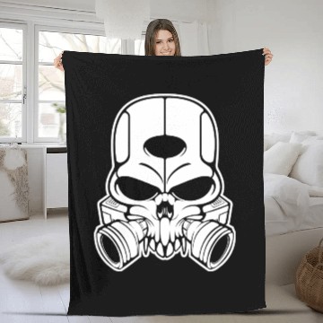 Discover Mechanical Skull Art – Bold Cyberpunk Graphic Fleece Blankets