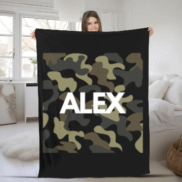 Discover Alex Name Fleece Blankets Men Good Quality Camouflage