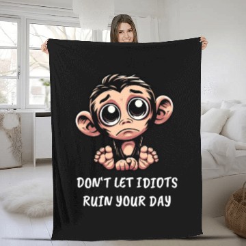 Discover Sad monkey emotional loyal chimpanzee Fleece Blankets