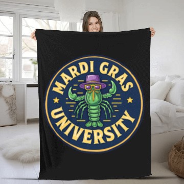 Discover Mardi Gras University Crawfish Men's Mardi Gras Fleece Blankets