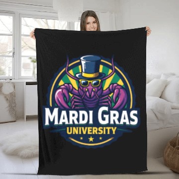 Discover Mardi Gras University Crawfish Men's Mardi Gras Fleece Blankets