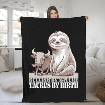 Discover Bullish By Nature Taurus Zodiac Sloth Fleece Blankets