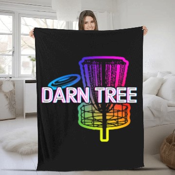 Discover Darn Tree Disc Golf Funny Golfer Humor Outdoor Fleece Blankets