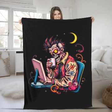 Discover Zombie Freelancer: Lack of Sleep + Deadlines Fleece Blankets