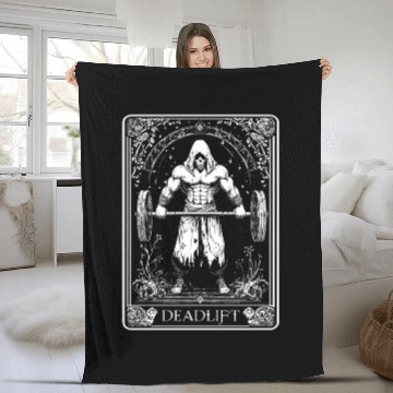Discover Death Skeleton Tarot Deadlift Deadlift Tarot Card Fleece Blankets