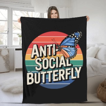 Discover Butterfly No Talking Alone Left Alone Fleece Blankets