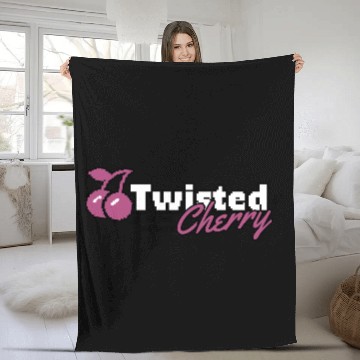 Discover TWISTED CHERRY - Basic Logo Purple remix (Black) Fleece Blankets