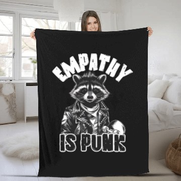 Discover Empathy is PUNK Raccoon Fleece Blankets