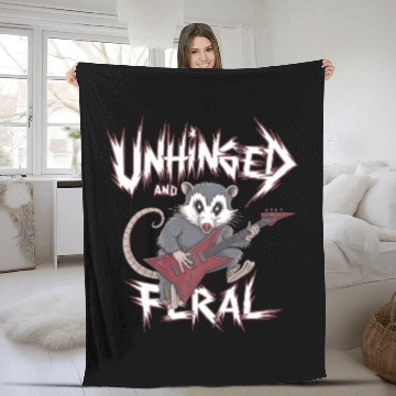 Discover Unhinged And Feral Possum Feral Unhinged Fleece Blankets