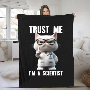 Discover Trust Me I'm A Scientist Science Cat Meme Fleece Blankets
