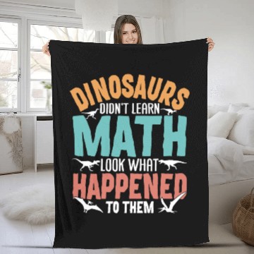 Discover Funny Dinosaur Math Teacher Fleece Blankets