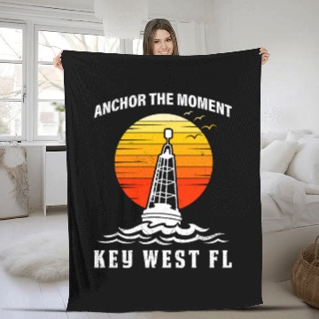 Discover West Keys ANCHOR THE MOMENT KEY-WEST FL Fleece Blankets