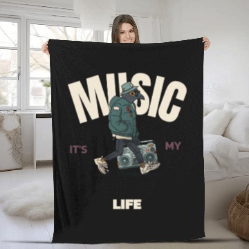 Discover Urban Bird DJ Graphic Fleece Blankets