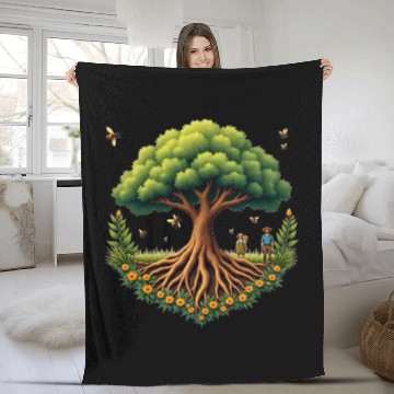 Discover Tree of Life & Bees Fleece Blankets