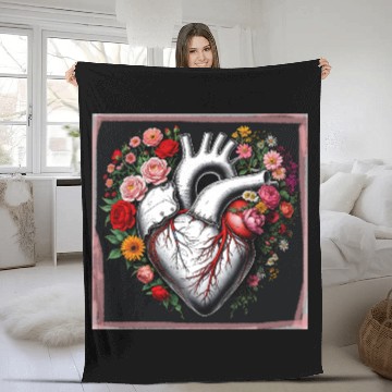 Discover Flower Heart Spring by Tobe Fonseca Fleece Blankets