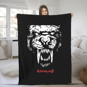 Discover Fierce Werewolf Roar Fleece Blankets