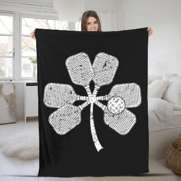 Discover Pickleball Lucky St Patricks Day Shamrock Irish Fleece Blankets