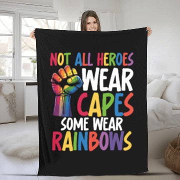 Discover Not All Heroes Wear Capes LGBTQ+ Pride Equality Fleece Blankets