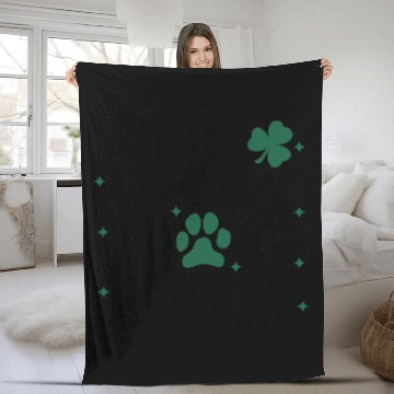 Discover One Lucky Dog Mom Fleece Blankets