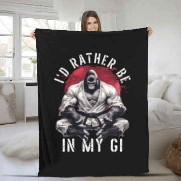 Discover I'd Rather Be In My Gi BJJ Brazilian Jiu Jitsu Fleece Blankets