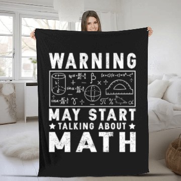 Discover Funny Math Teacher Warning Geek Nerd Gift Fleece Blankets